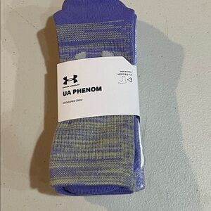Under Armour Phenom Crew Socks - purple and white new